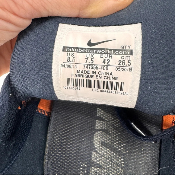 Nike Lunarglide 7 Men’s Running Shoes Dark Obsidian/Total Orange Size US 8.5 - Picture 6 of 7